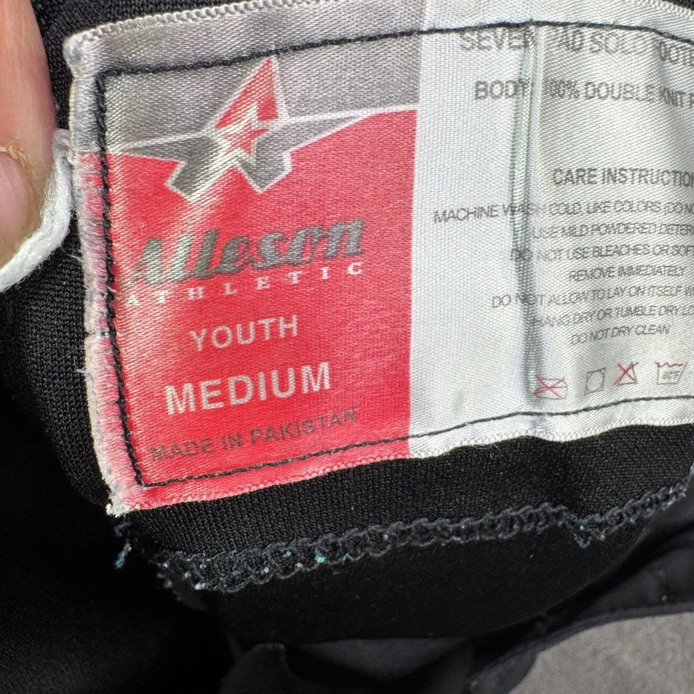 Alleson Athletic Football Pants Youth M Black Padded Integrated Slotted Belt